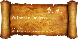 Valentin Andrea névjegykártya